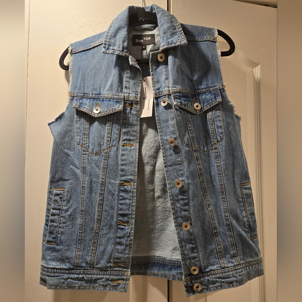 NWT Sleeveless Denim Vest By Frank & Oak